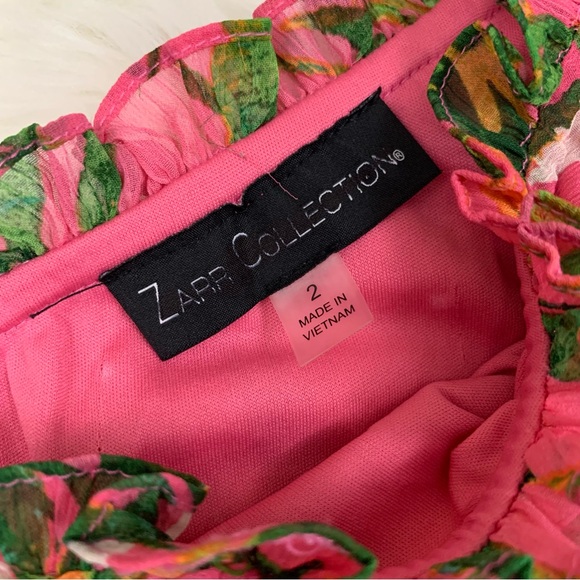 Zarr Collection One Shoulder Pink Tropical Print Pant Jumpsuit - Picture 8 of 12